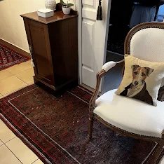 Photo publiée par le client : son tapis ancien de retour dans l'entrée, après nettoyage et restauration